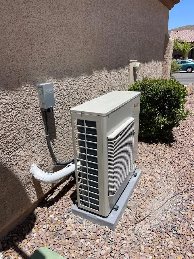 Residential air conditioning condenser unit in Palm Springs